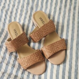 Van Eli Tan Braided Sandals Slip-On